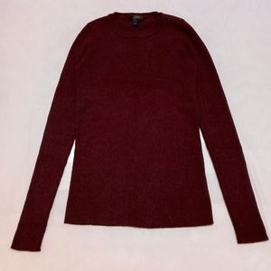 J. Crew  maroon, crew neck, ribbed, knit sweater US XS